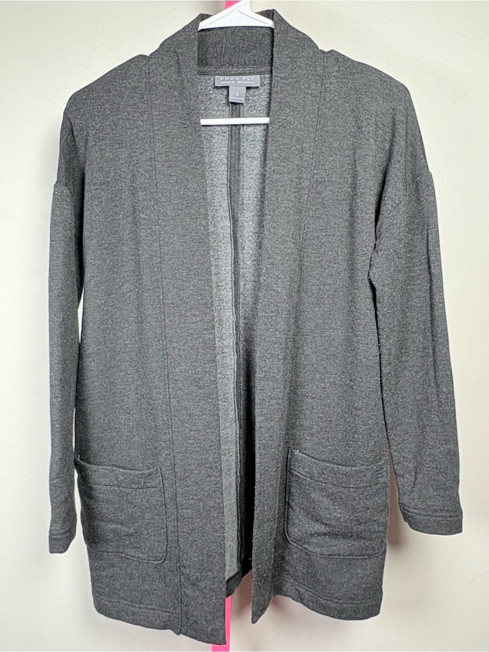 Free Fly Apparel Gray Open-Front Knit Blazer Cardigan